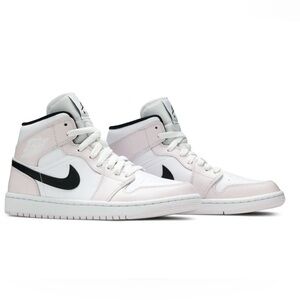 Nike Women's Air Jordan 1 Mid Light Violet/Black-White Sneakers (Sz 10)